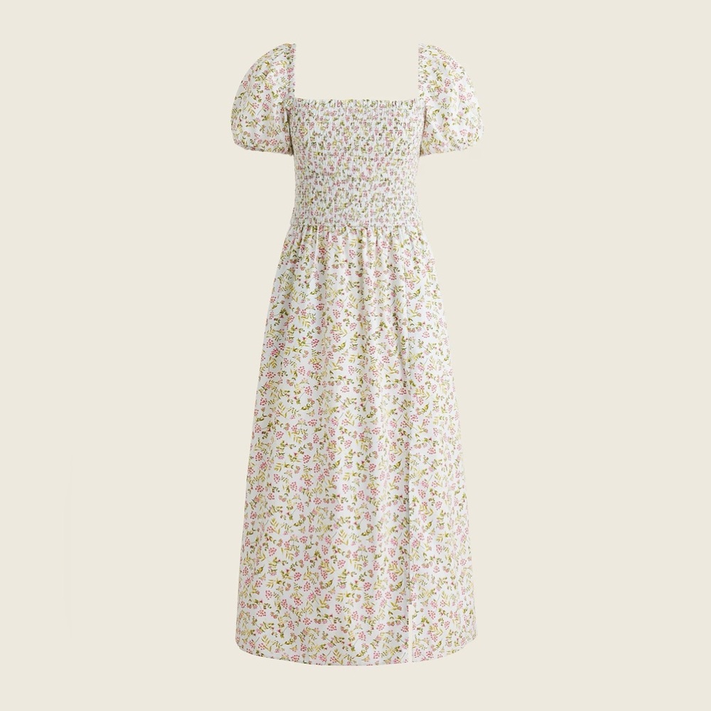 Jcrew Short Sleeve Smocked Maxi Dress in Meadow Floral